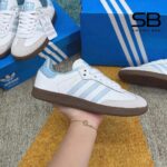 Giày adidas Samba White Halo Blue Trắng Sọc Xanh Dương kiểu dáng thời thượng