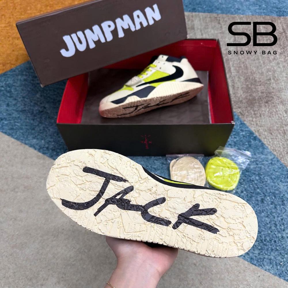 Giày Chase B x Travis Scott x Jordan Jumpman Jack Đen Xám Xanh, phong cách đậm chất cá tính