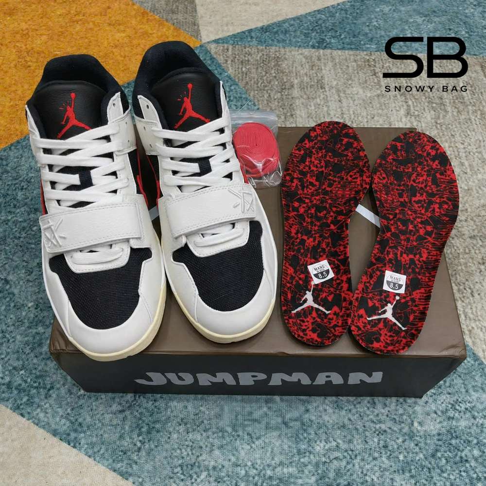 Giày Jordan Jumpman Jack TR Travis Scott University Red Trắng Đen Đỏ, phong cách thể thao