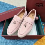 Giày Nữ Loro Piana Summer Charms Walk Light Peony Hồng, Size 36, 38