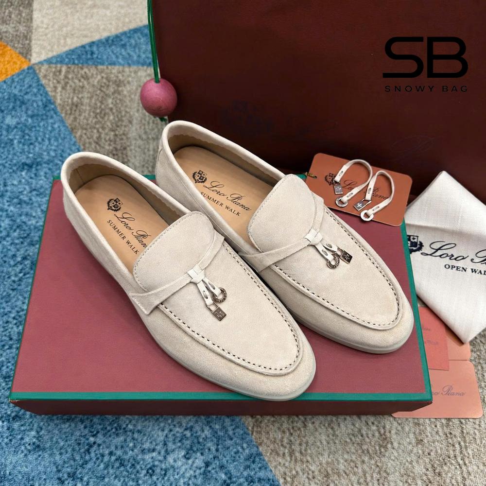 Giày Nữ Loro Piana Summer Walk Charms Loafer Light Petal Màu Be Size 38,40