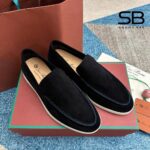 Giày Nam Loro Piana Summer Walk Loafer Black Màu Đen Size 41,42
