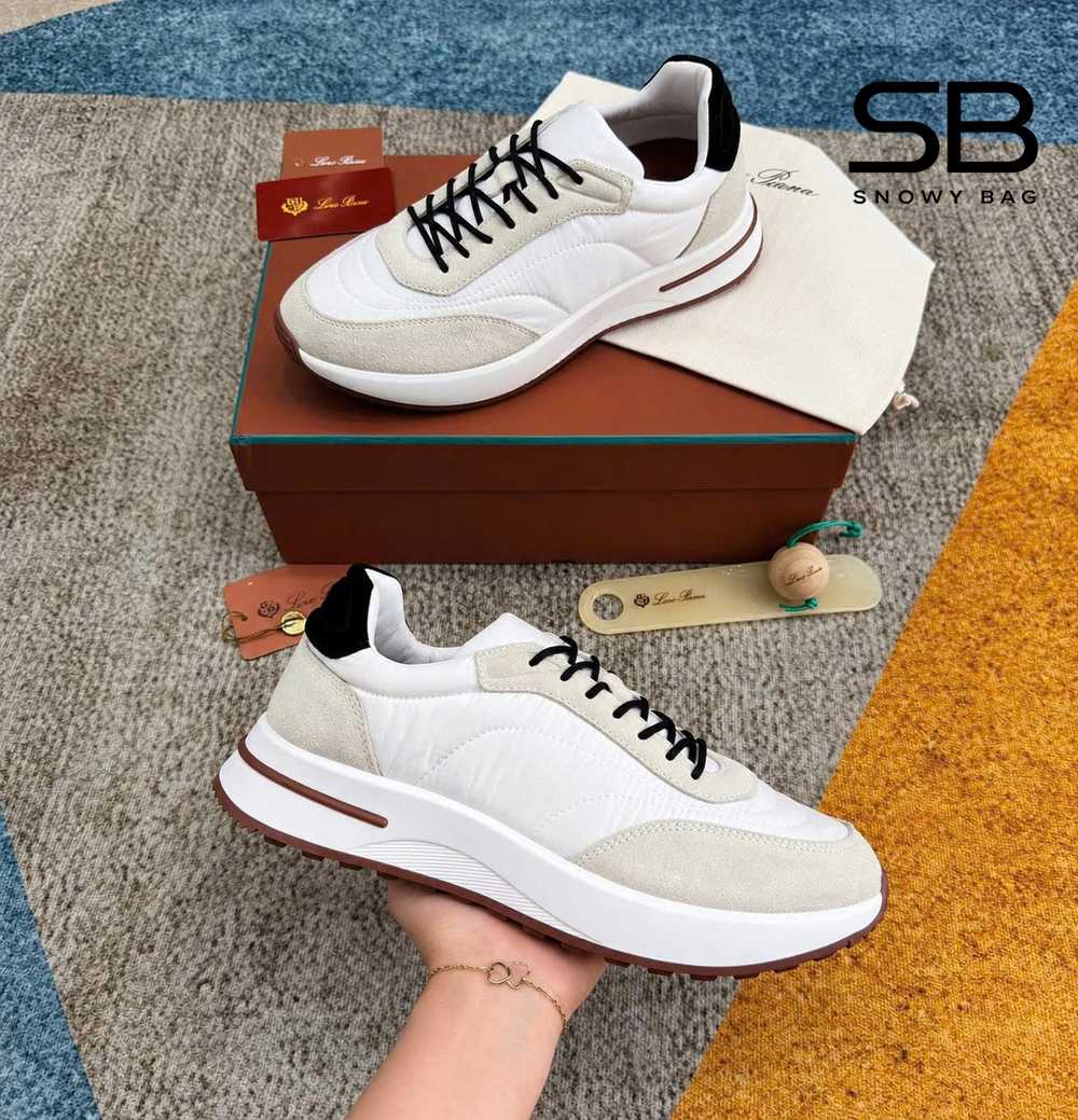 Giày Loro Piana Weekend Walk Sneakers White Màu Trắng góc nghiêng chi tiết