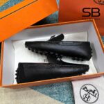 Giày Lười Hermes Irving Loafer Black Epsom Khóa Đen sang trọng