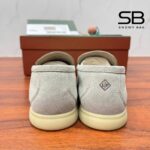 Giày Nam Loro Piana Summer Walk Loafer Suede Classic Beige màu xám be, size 43,44