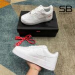 Giày Nike Air Force 1 Low Supreme White Trắng góc nghiêng chi tiết