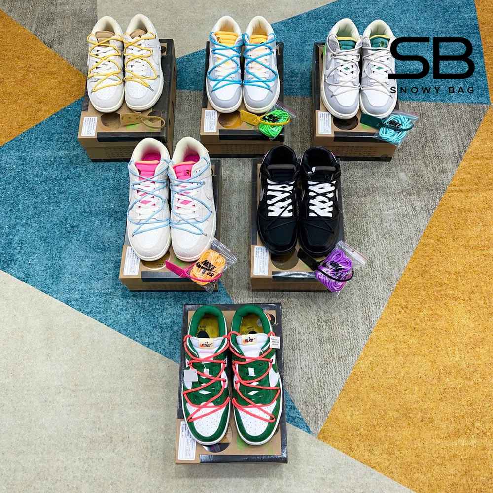 Giày Nike Dunk Low Off-White Lot 02 of 50, thiết kế độc đáo và phong cách.