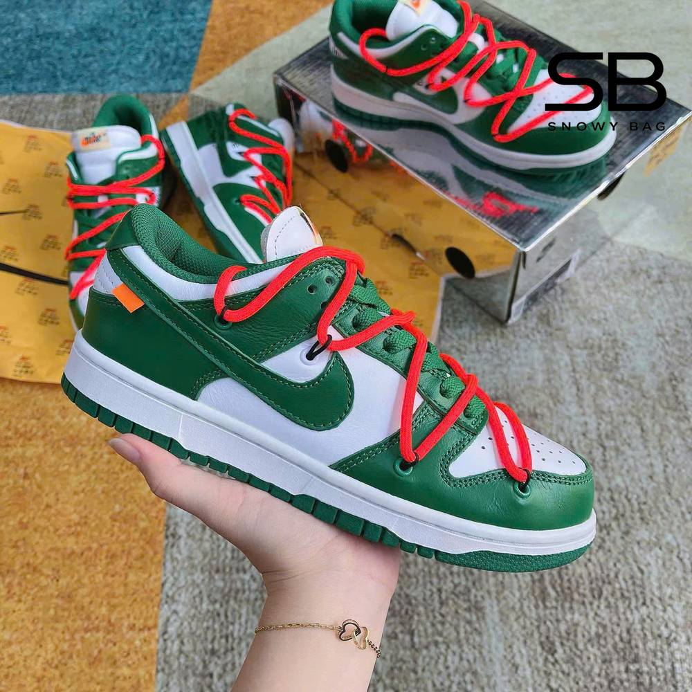 Giày Nike Dunk Low Off-White Pine Green với thiết kế độc đáo