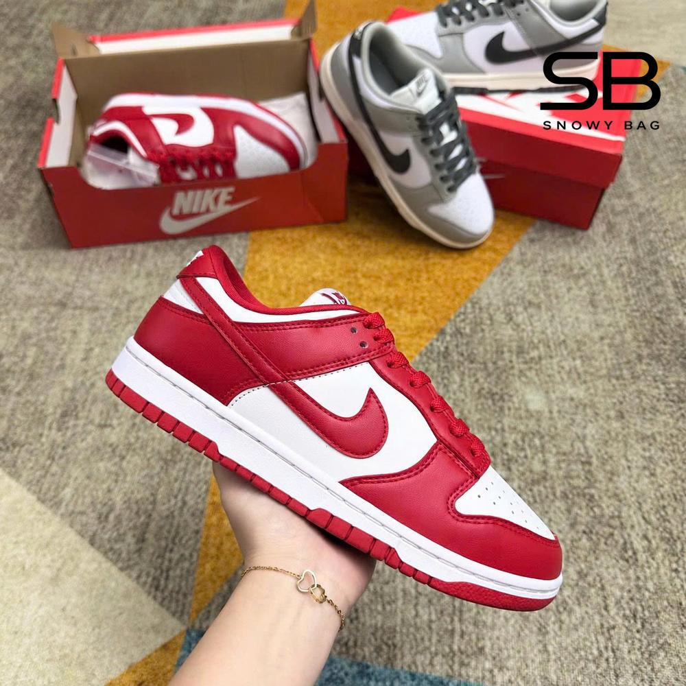 Giày Nike Dunk Low University Red Trắng Đỏ, phong cách thể thao thời thượng