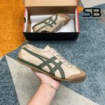 Giày Onitsuka Tiger Mexico 66 Beige Grass Green Màu Be Sọc Xanh đẹp thời trang