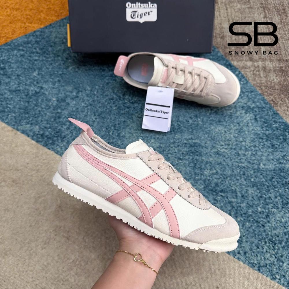 Giày Onitsuka Tiger Mexico 66 Oatmeal Ginger Peach Trắng Hồng thời trang