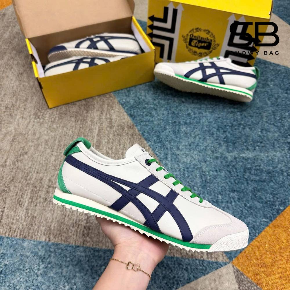 Giày Onitsuka Tiger Mexico 66 SD Birch Peacoat Be Xanh Lá sang trọng