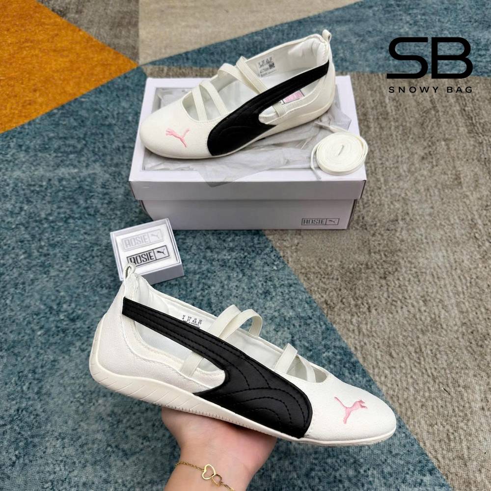 Giày Puma x Rosé Speedcat Ballet White Black Màu Trắng Đen phong cách thể thao