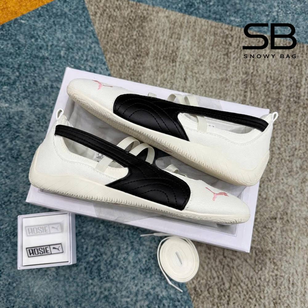 Giày Puma x Rosé Speedcat Ballet White Black màu trắng đen sang trọng