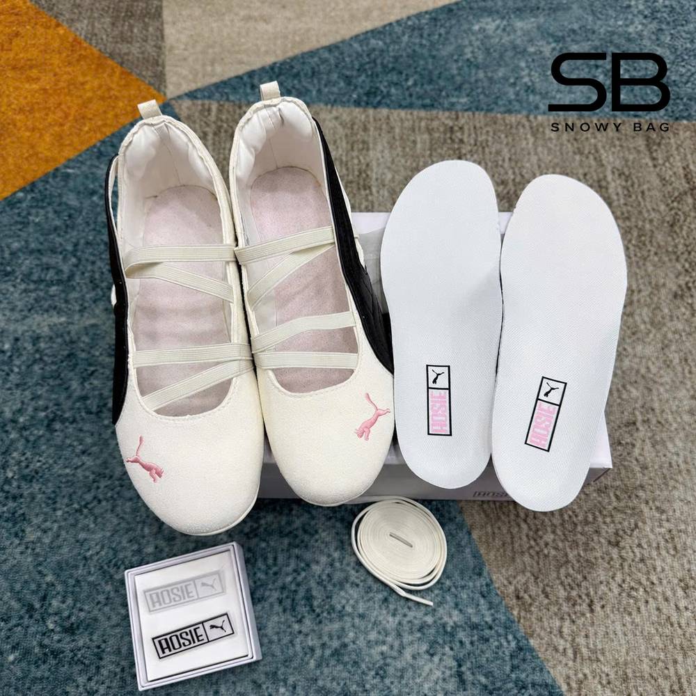 Giày Puma x Rosé Speedcat Ballet White Black màu trắng đen sang trọng