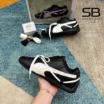 Giày Puma x Rosé Speedcat Leather Black White Đen Trắng góc nghiêng chi tiết