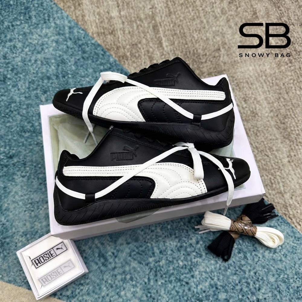 Giày Puma x Rosé Speedcat Leather Black White Đen Trắng với thiết kế tinh tế