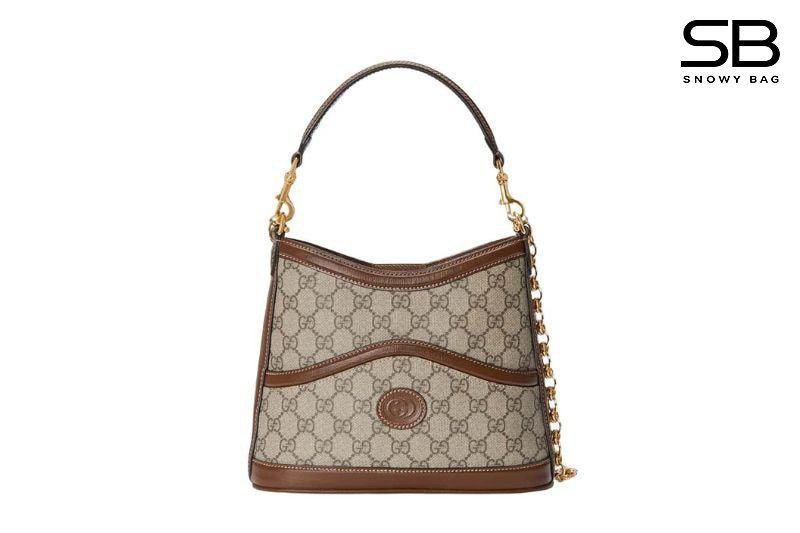 Túi Gucci Large Interlocking G Shoulder Bag GG Supreme Nâu Be sang trọng