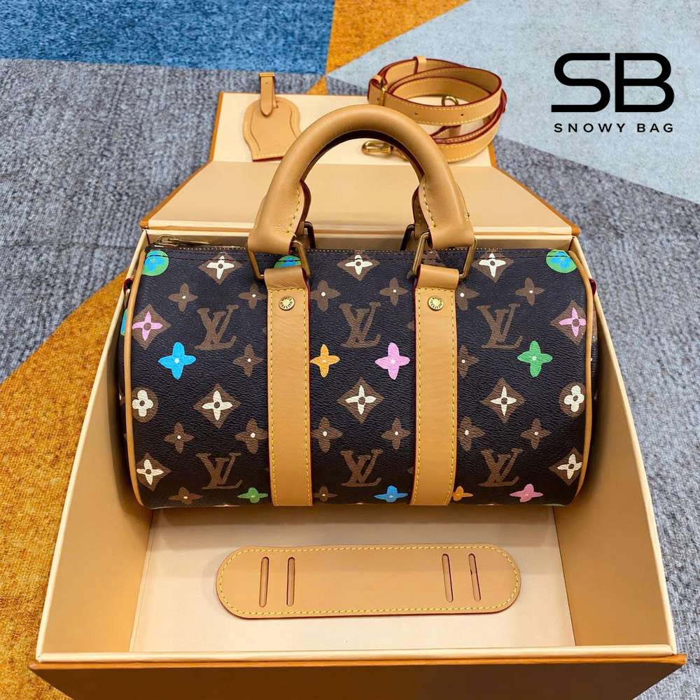 Túi LV Keepall Bandoulière 25 M24849 Monogram Craggy Chocolate Nâu sang trọng