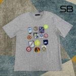 Áo LV Signature Patches T-Shirt Gray Melange Màu Xám sang trọng và đẳng cấp