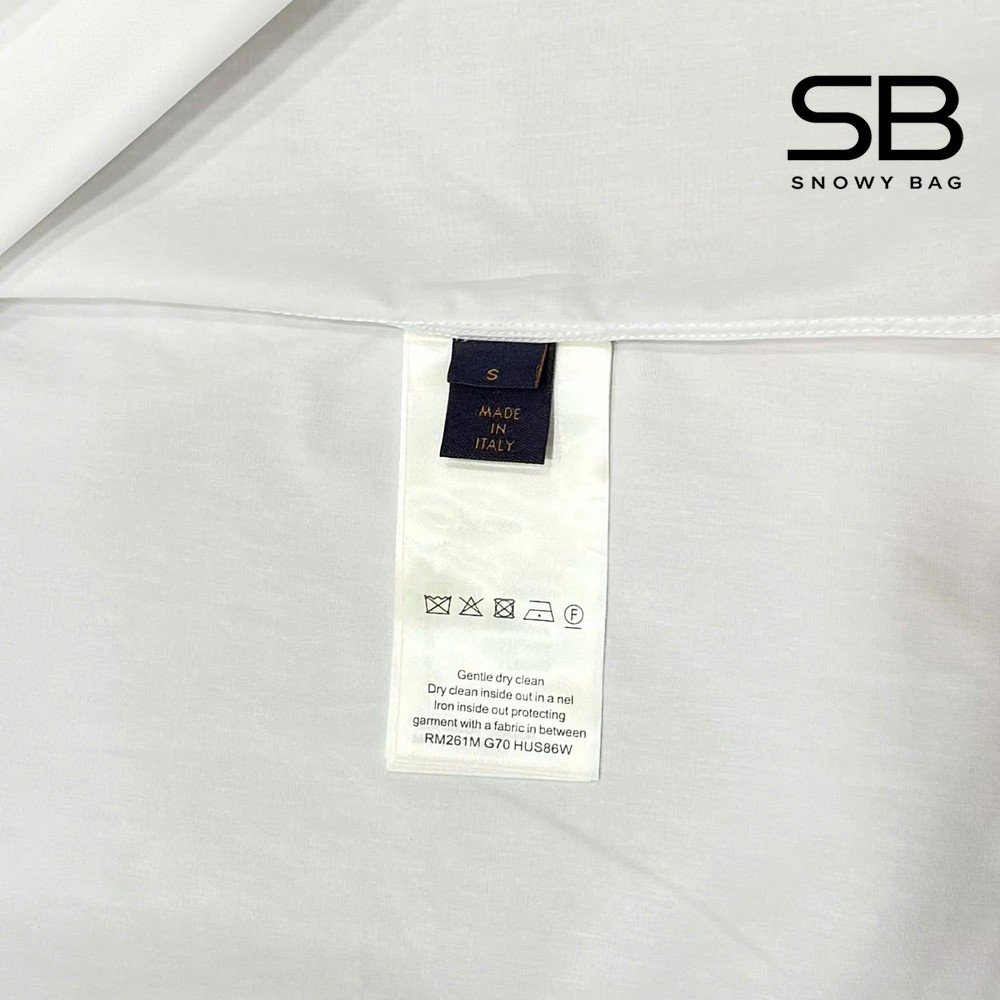 Áo Sơ Mi LV Long-Sleeved Signature Shirt White LVM Since 1854 với thiết kế tinh tế