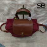 Ba Lô Longchamp Le Pliage Original M Backpack Red với chi tiết logo/khóa tinh tế