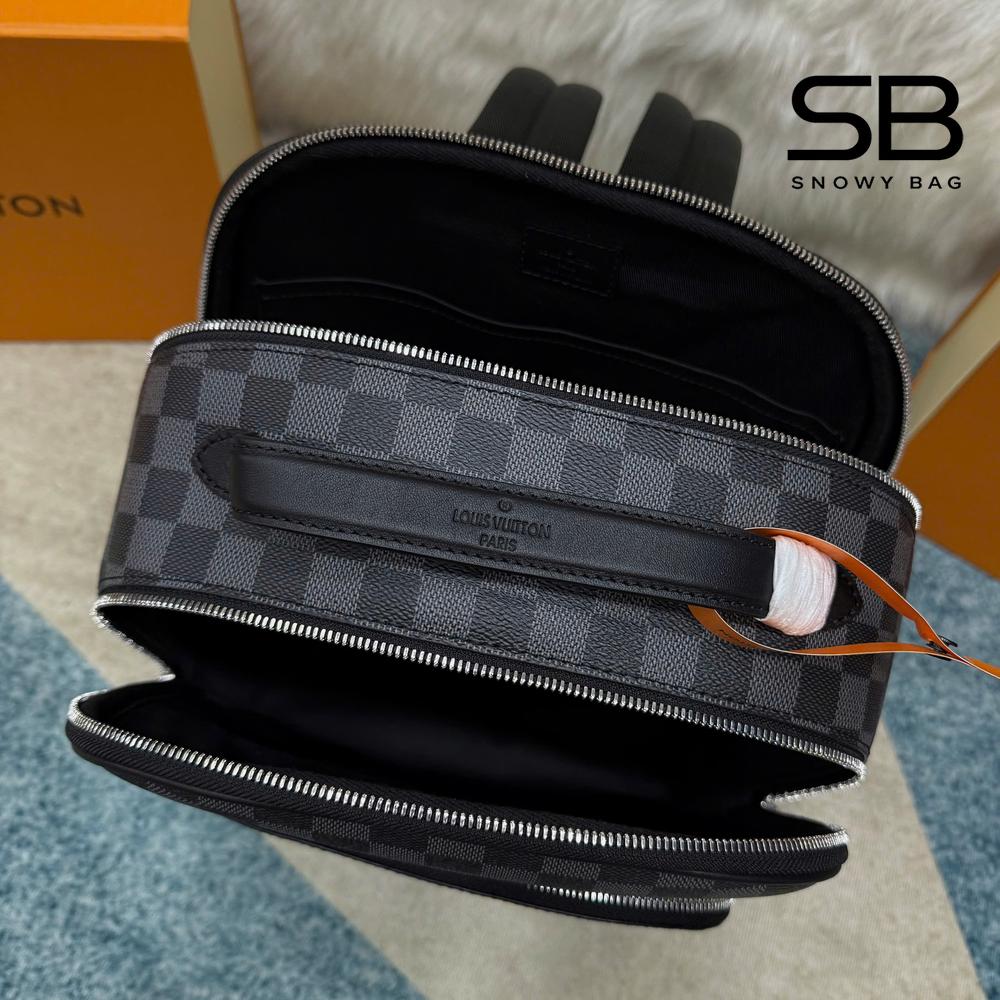 Chi tiết ba lô LV Avenue Backpack N40499 Damier Graphite màu đen xám