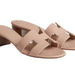 Dép Hermes Oasis Sandal Beige Nude Calfskin Hồng Nhạt sang trọng.