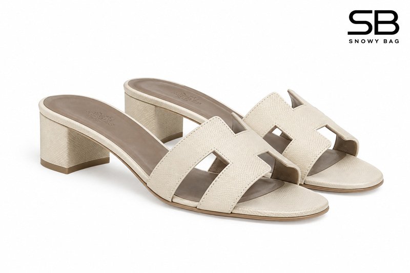 Dép Hermes Oasis Sandal Craie Epsom Màu Kem sang trọng