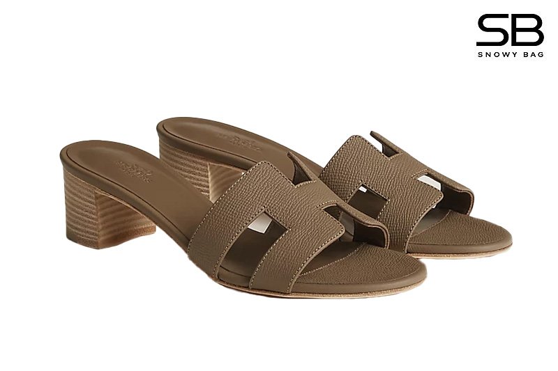 Dép Hermes Oasis Sandal Etoupe Epsom Màu Xám sang trọng