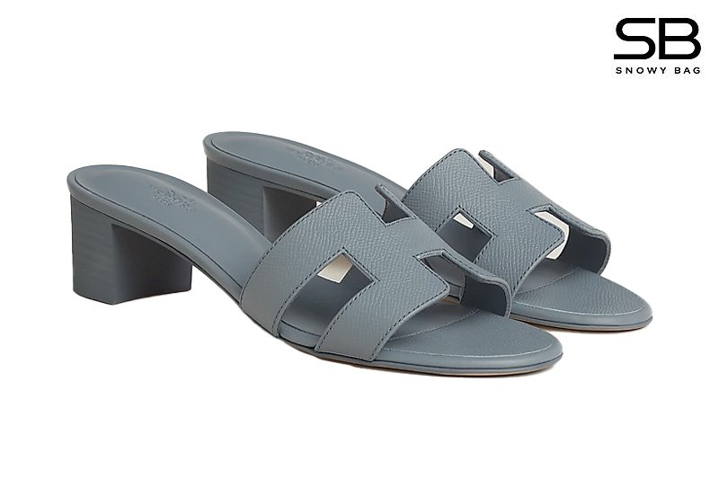 Dép Hermes Oasis Sandal Gris Antarctique Epsom Xám sang trọng và đẳng cấp