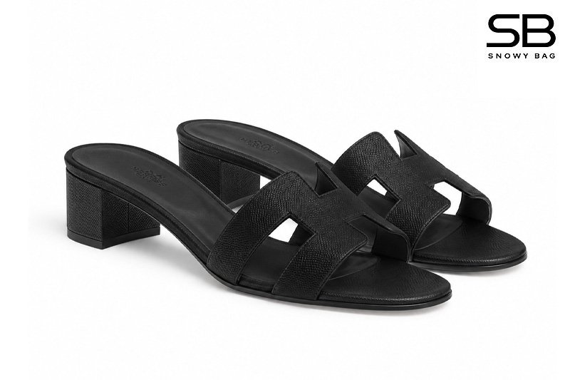 Dép Hermes Oasis Sandal Noir Black Epsom Màu Đen sang trọng và tinh tế