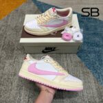 Giày Air Jordan 1 Low OG Travis Scott Muslin Shy Pink Trắng Hồng thời thượng
