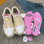 Giày Air Jordan 1 Low OG Travis Scott Muslin Shy Pink Trắng Hồng đẹp mắt