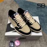 Giày Air Jordan 1 Low OG Travis Scott Pale Vanilla Đen Be chi tiết 4