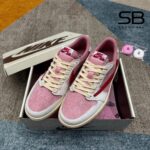 Giày Air Jordan 1 Low OG Travis Scott Shy Pink University Red chi tiết