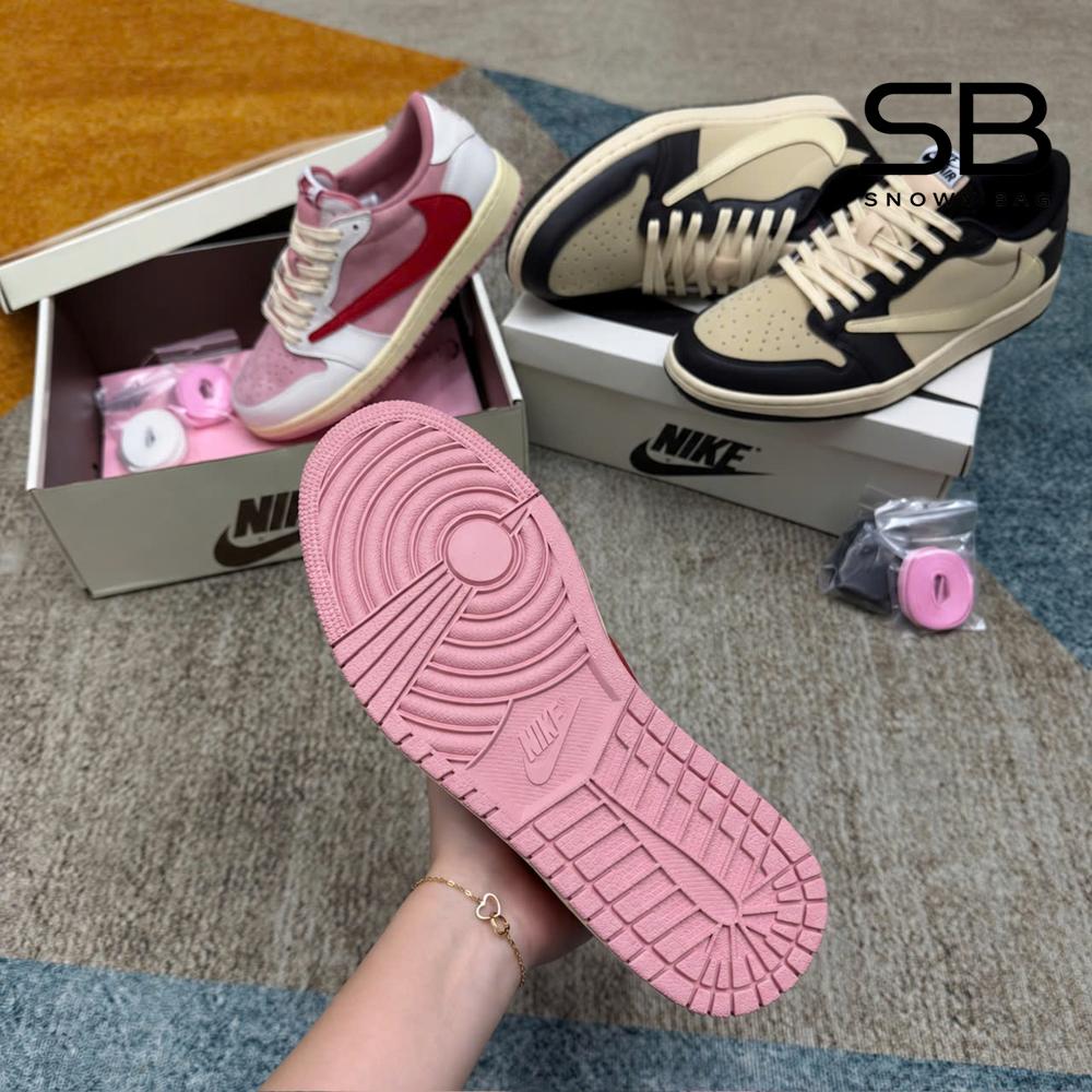 Giày Air Jordan 1 Low OG Travis Scott Shy Pink University Red chi tiết 8