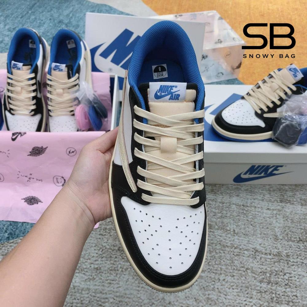 Giày Air Jordan 1 Low x Fragment x Travis Scott góc nghiêng chi tiết