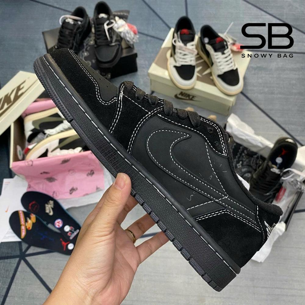Giày Air Jordan 1 Low x Travis Scott Black Phantom Đen Full với thiết kế độc đáo