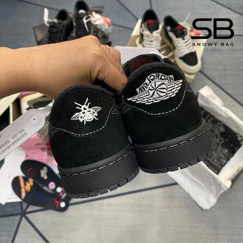 Giày Air Jordan 1 Low x Travis Scott Black Phantom Đen Full, thiết kế độc đáo