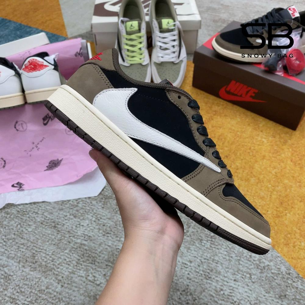 Giày Air Jordan 1 Low x Travis Scott Mocha Cổ Thấp đầy phong cách