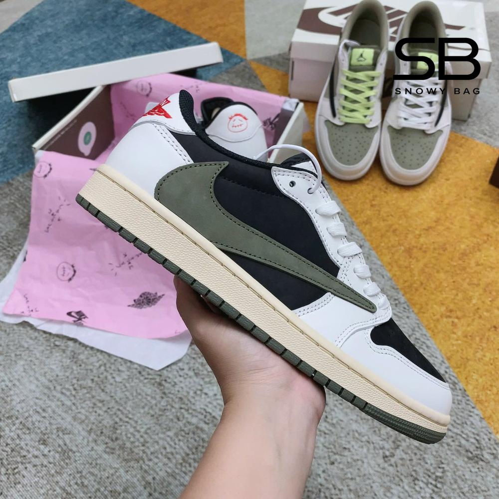Giày Air Jordan 1 Low x Travis Scott Olive, phong cách thời thượng
