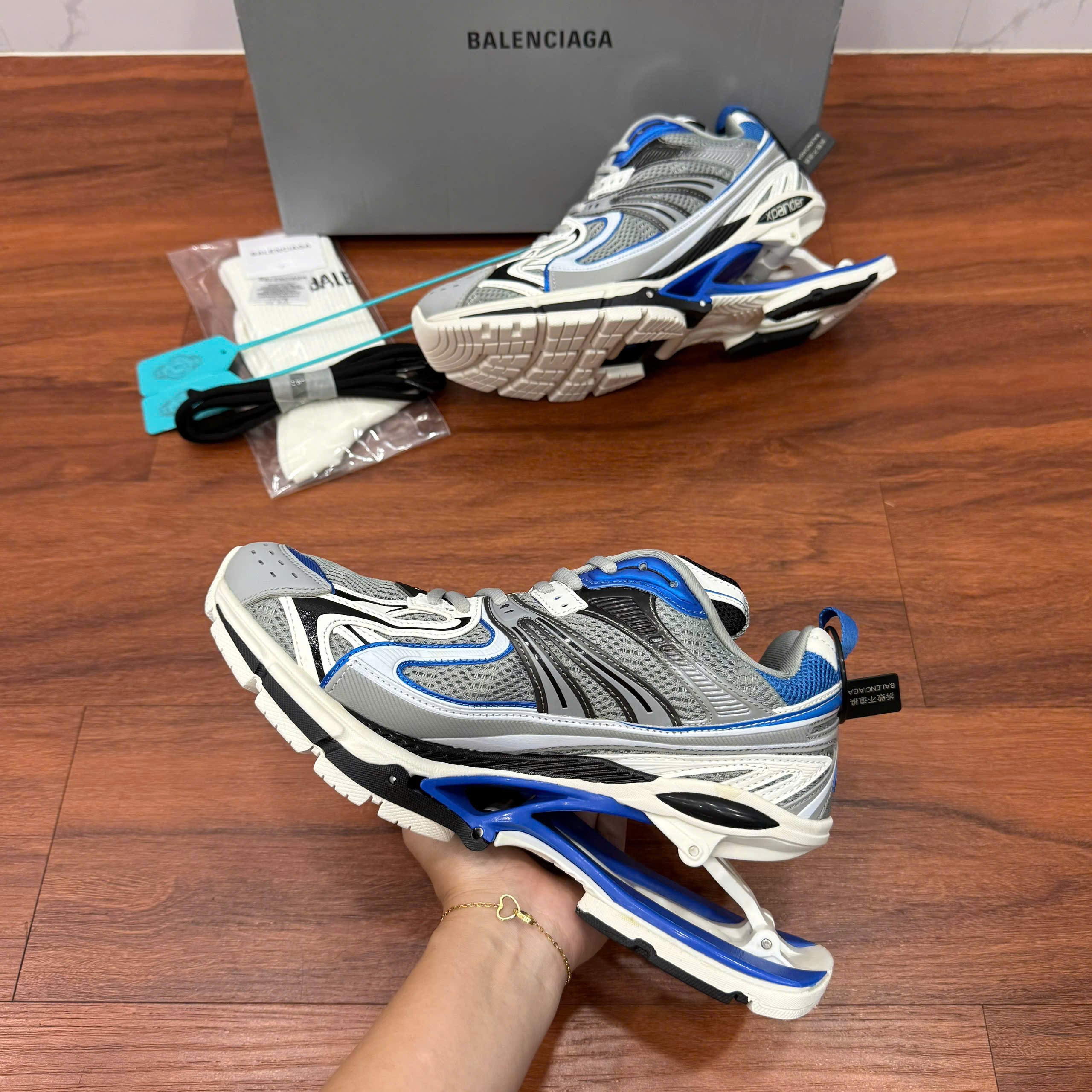 Giày Balenciaga X-Pander Blue Grey Xám Xanh Dương, thiết kế hiện đại và phong cách.