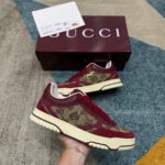 Giày Gucci Re-Web Trainer Beige And Rosso Ancora Red GG Canvas Be Đỏ góc nghiêng chi tiết