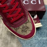 Giày Gucci Re-Web Trainer Beige And Rosso Ancora Red GG Canvas Be Đỏ, thiết kế thời thượng