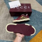 Giày Gucci Re-Web Trainer Beige And Rosso Ancora Red GG Canvas Be Đỏ sang trọng