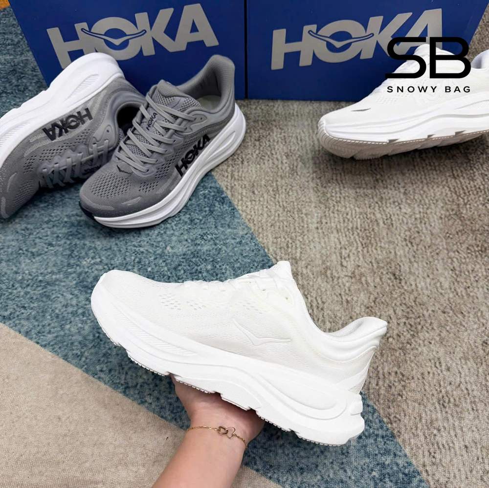 Giày Hoka Clifton 10 White Màu Trắng, thiết kế tinh tế và thời trang.