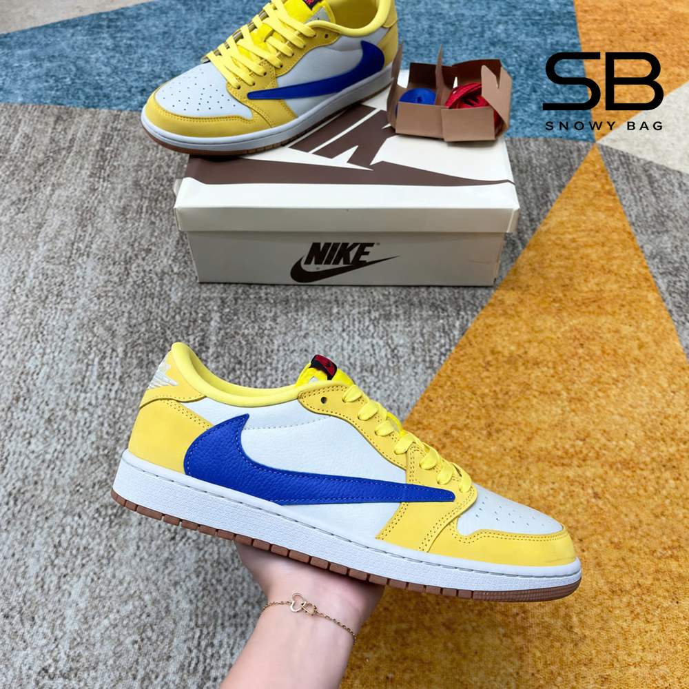 Giày Jordan 1 Low OG SP Travis Scott Màu Vàng Canary đẹp mắt