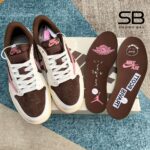 Giày Jordan 1 Low Travis Scott Dark Pony / Brown Oxford với thiết kế độc đáo