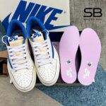 Giày Jordan 1 Low Travis Scott Fragment Reverse Sail Black Military Blue, thiết kế độc đáo
